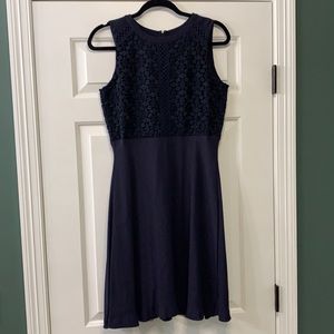 Anne Taylor Navy Sleeveless Dress